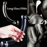 Crystal Glass Curved Dildo Clitoris G-Spot Massager Anal Butt Plug Sex Toy Women