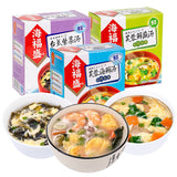 Chinese Food Snacks Instant Soup 零食中国食品小吃 冲泡即食速食汤料包 方便速溶汤 海福盛 芙蓉鲜蔬/海鲜/紫菜 3盒*40g