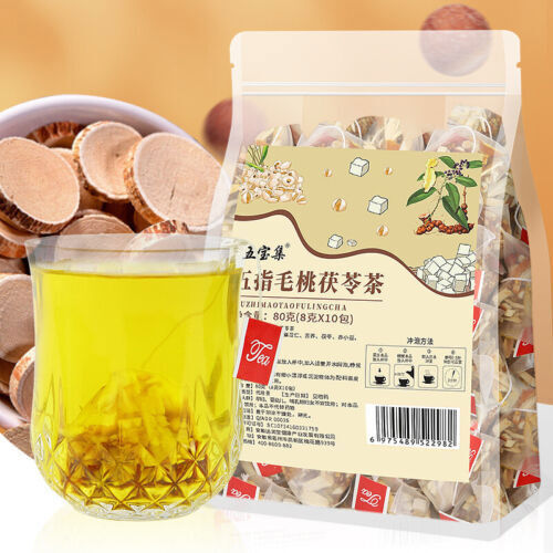 Five Fingers Poria Tea Triangle Tea Bag Tu Fu Ling Tea Wet Square Tea 10bags