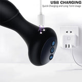 Waterproof Silicone 10 modes Heated Male Thrusting Therapy Shock Massager Plug
