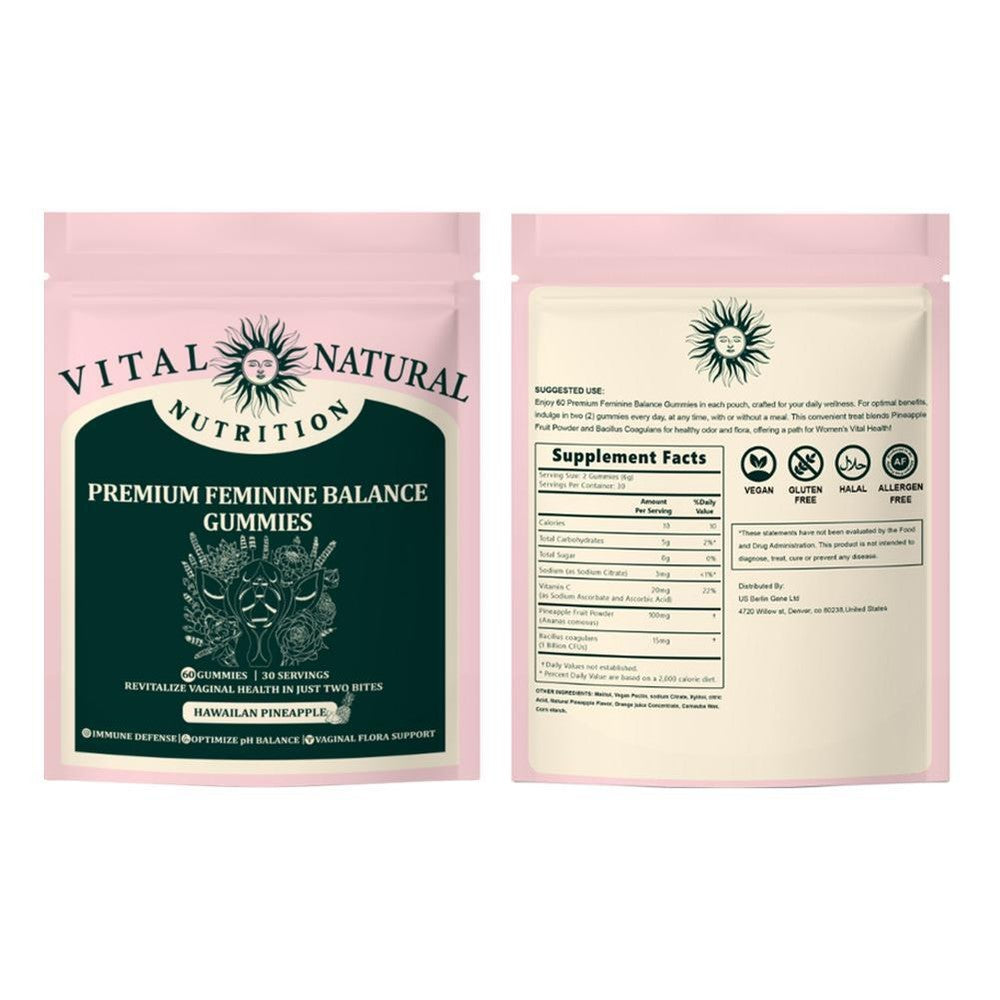 60Pcs Vital Source Feminine Balance Gummies,Support Women's Health&Wellness-Best