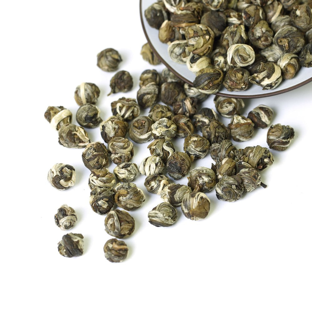 Chinese Green Tea Hand Roll Ball Supreme Jasmine Dragon Pearl Loose Leaf