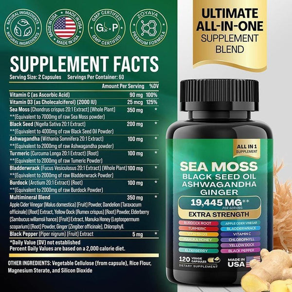 Sea Moss & Shilajit Power Combo Regulates blood sugar and blood pressure