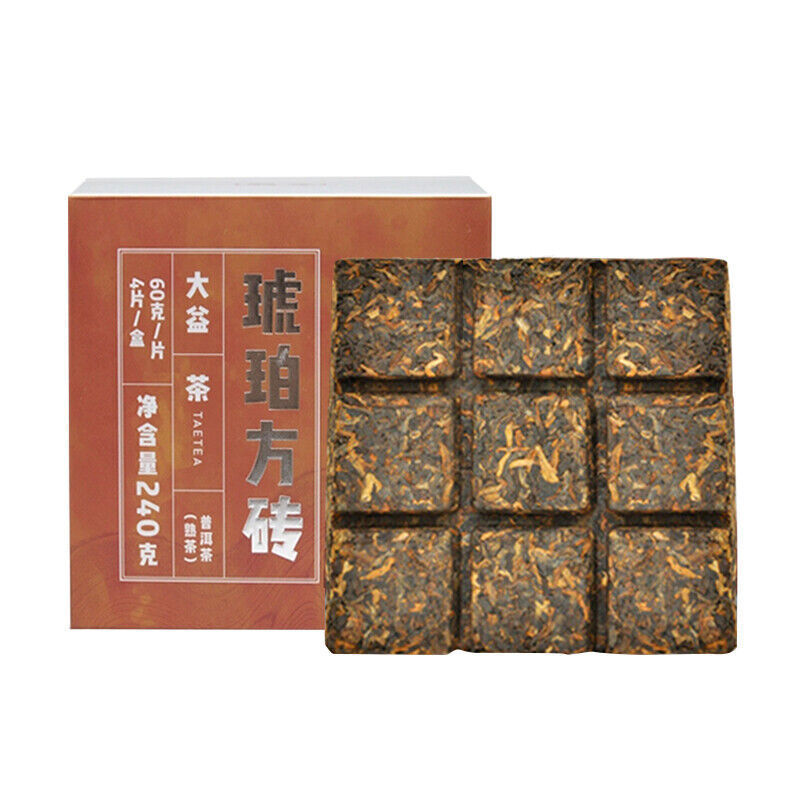 Pu'er Tea Cubes Amber Taetea Menghai Dayi Puer Tea Brick Ripe Pu-erh 240g