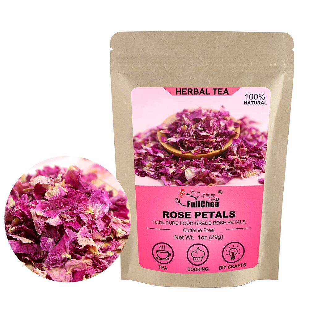 FullChea Dried Rose Petals 29g Edible Flowers Real Rose Petals Main image