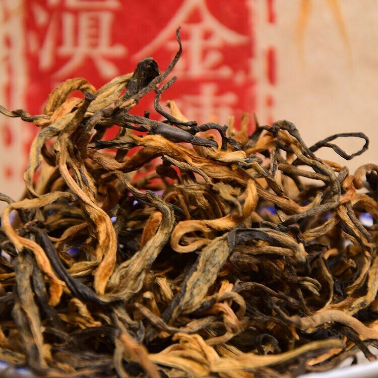 Tea400 Years Ancient Tree Golden Buds Dian Hong Yunnan Black Tea Brick Red Tea 250g