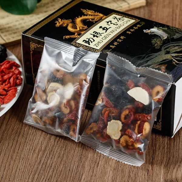Ginseng Five Treasures Tea Kidney Zhu Gen Wu Bao Cha Men’s Health Bags