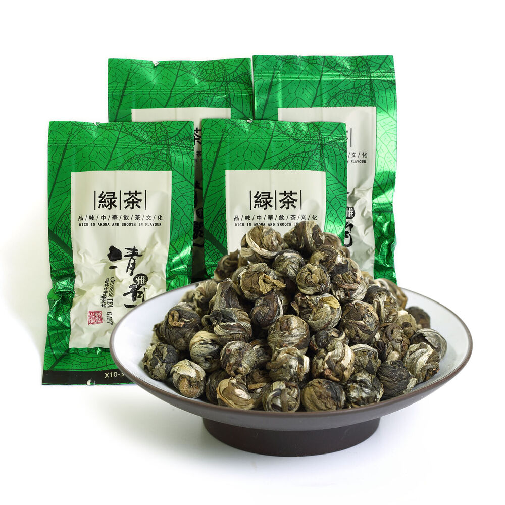 HELLOYOUNG 30Pcs*8g Supreme Jasmine Dragon Pearl Loose Green Tea Hand Roll Main image