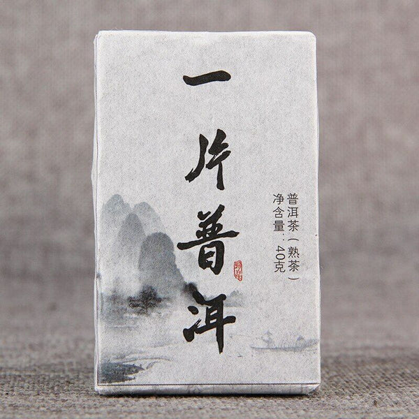 Chinese Yunnan Ancient Tree Shu Puerh Mini Puerh Brick Instant Ripe Puer 40g