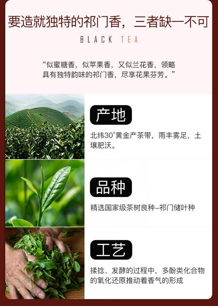 Keemun Tea Qimen Hongcha Kong Fu Black Tea Qi Men With Sweet Honey Aroma 250g