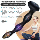 Waterproof Silicone 10 modes Heated Male Thrusting Therapy Shock Massager Plug
