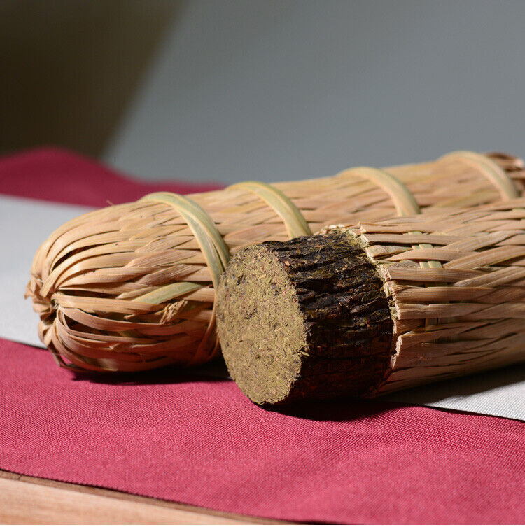 Anhua Shi Liang Tea Ten Tael Hua Juan Dark Tea Hei Cha In Bamboo Basket 362.5g