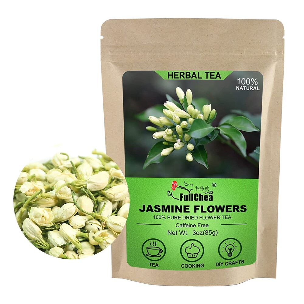 FullChea Dried Jasmine Flowers, 3oz/85g - Premium Edible Flowers Whole Buds Main image