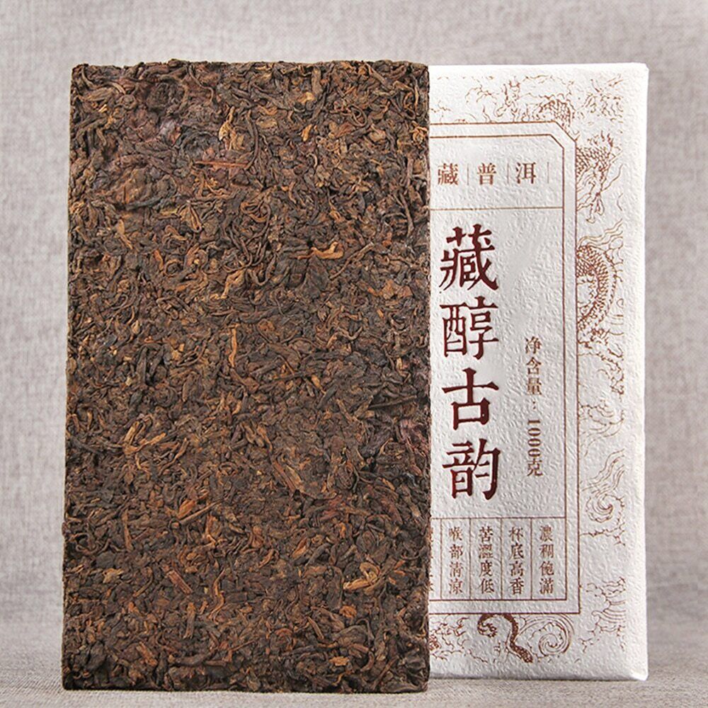 Tibetan Mellow Ancient Rhyme Tea Brick Ripe Puer Tea Yunnan Shu Puerh 1000g