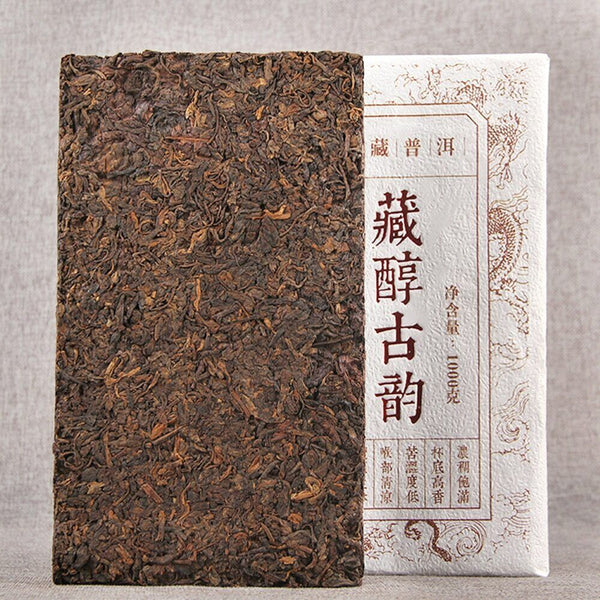 Tibetan Mellow Ancient Rhyme Tea Brick Ripe Puer Tea Yunnan Shu Puerh 1000g