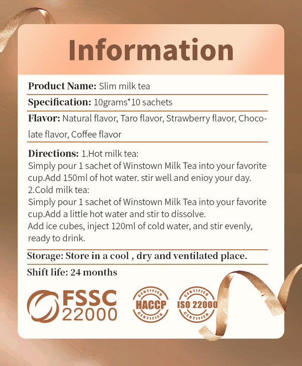 Slim Milk Tea Chocolat Flavors Taste Fatburneranti Oxidant Effective Supplements