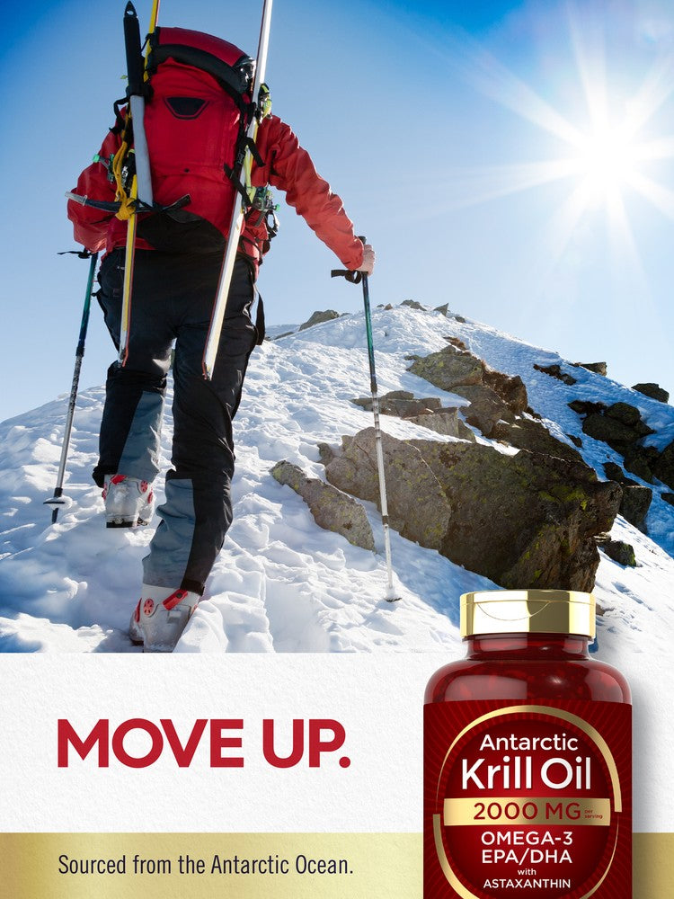 Antarctic Krill Oil 2000 mg 120 Softgels | Omega-3 EPA, DHA, with Astaxanthin