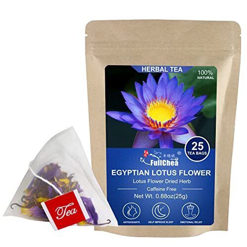 FullChea - Egyptian Lotus Flower Tea Bags, 25 Teabags, 1g/bag - Herbal Tea Main image