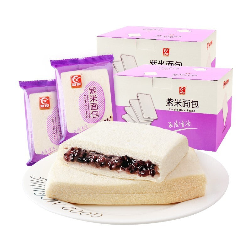友臣紫米面包520g Youchen Purple Rice Bread Sandwich Chinese Specialty Snack Food 520g Main image