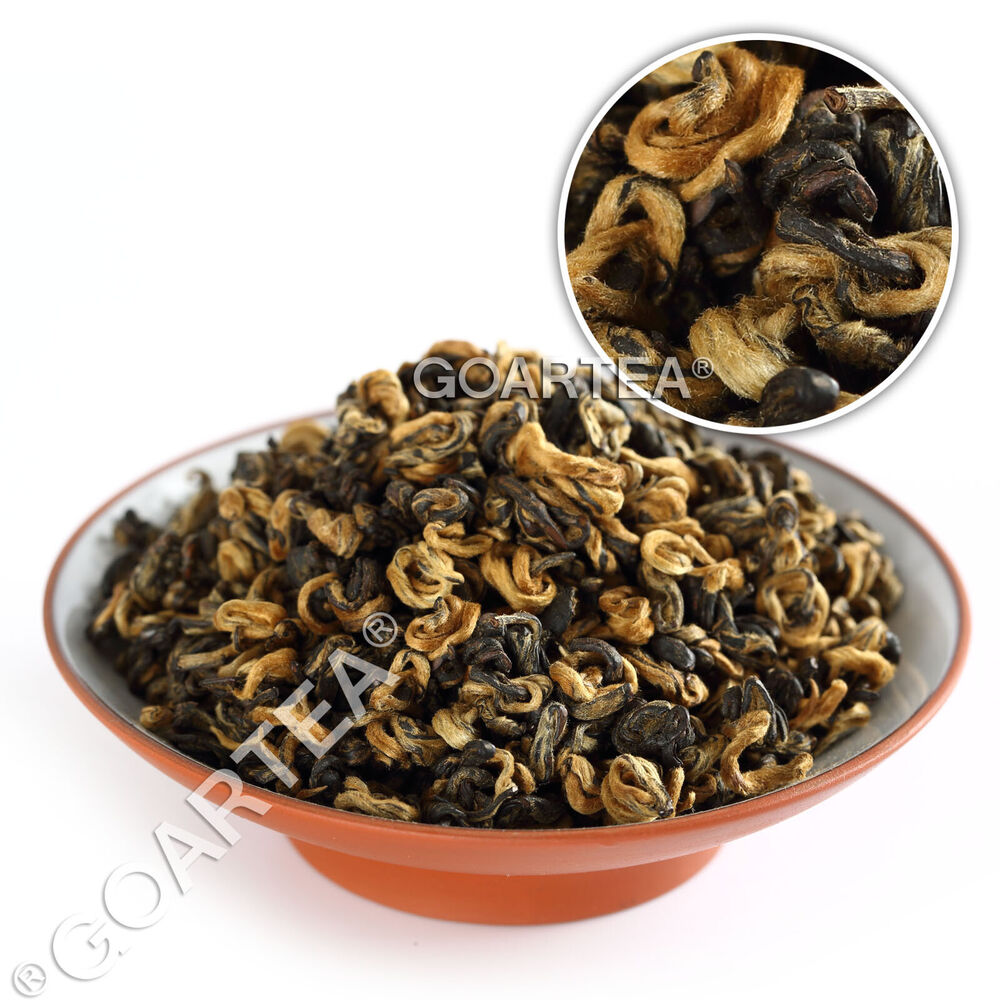 TeaHELLOYOUNG 100g Supreme Yunnan Black Tea Fengqing Dian Hong Snail Golden Buds