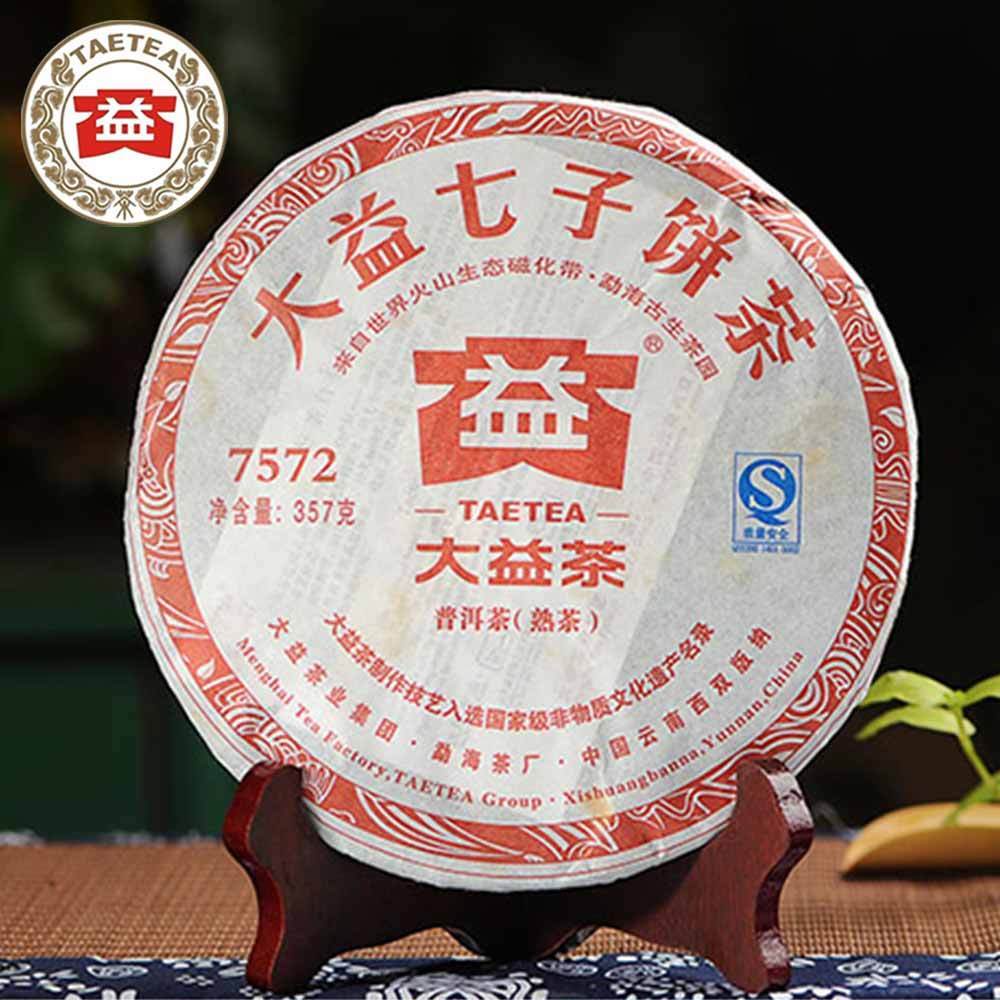 yr TAETEA 7572 (Batch 201) Ripe Puer Tea 357 g Dayi Shu Pu-erh Tea Cake Main image