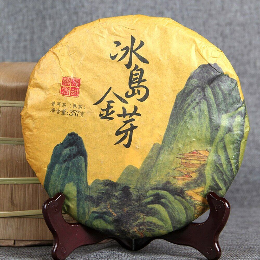Old Tree Pure Material Ripe Puerh Tea Iceland Golden Bud Shu Puer Tea 357g Main image