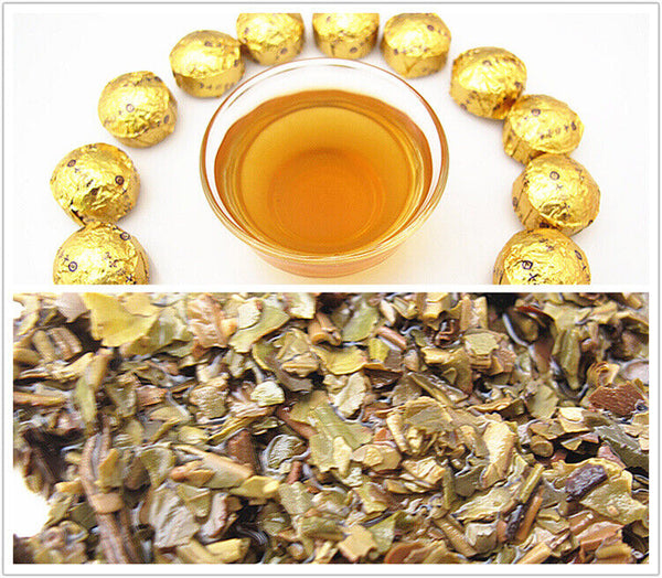 COLOURFUL YUNNAN Mini Gold Pu'er Tea with Glutinous Rice Fragrance 72g Raw Puer