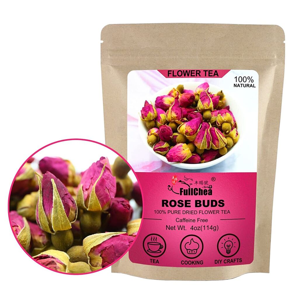 FullChea Dried Rose Buds 114g Premium Food-grade Rosebuds Dried Flowers
