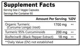 Turmeric Curcumin High Absorption 95% 2000MG with Black Pepper Extract 60 CAPS