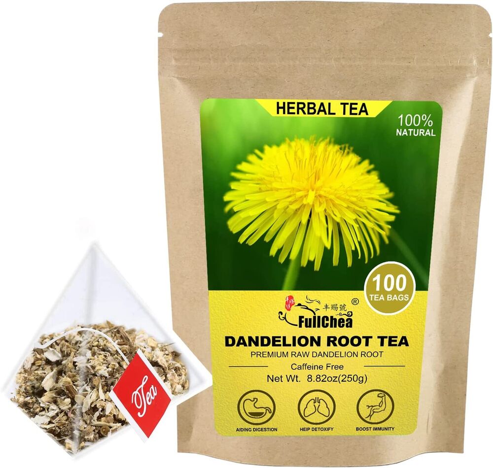 FullChea - Dandelion Root Tea Bags, 100 Teabags, 2.5g/bag