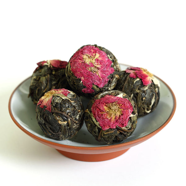 HELLOYOUNG 100g Red Rose Flower Yunnan Bulang puer Pu'er Puerh Tea Raw Ball