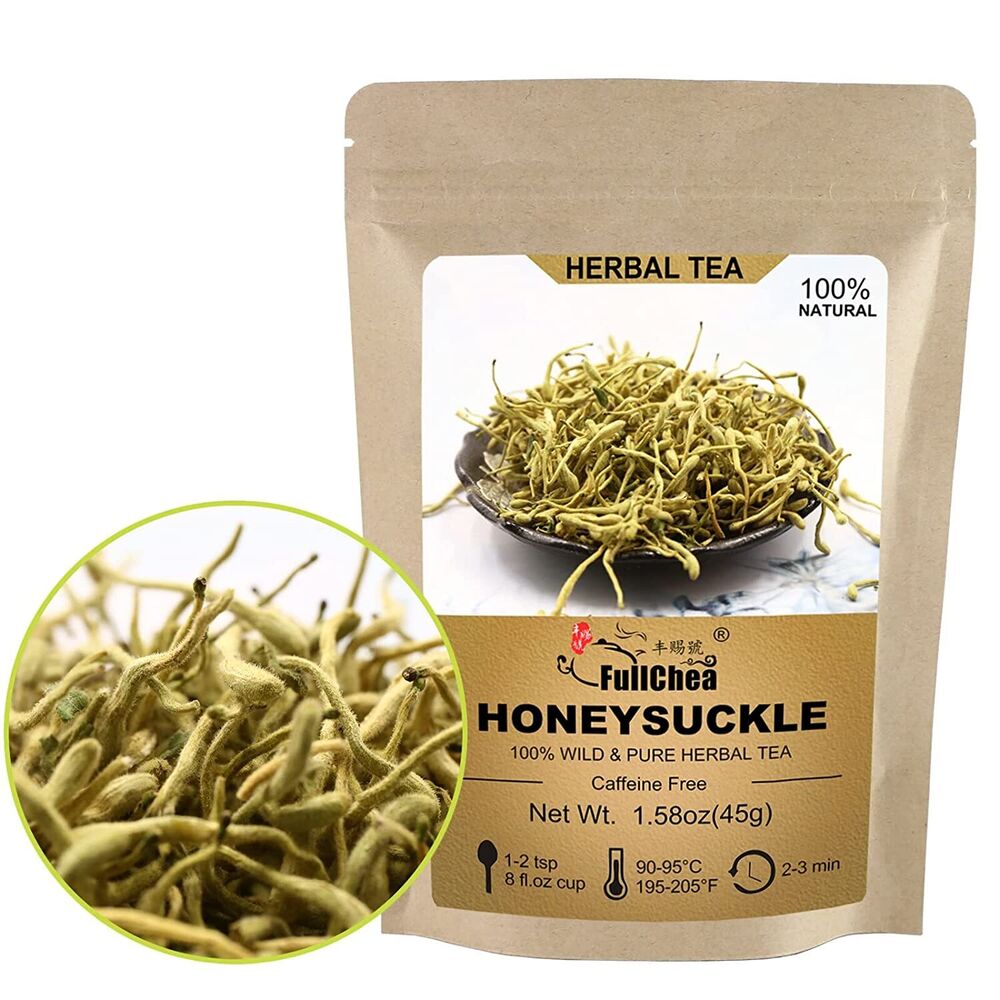 FullChea Natural Dried Honeysuckle - Jin Yin Hua Honeysuckle Tea 1.58oz/45g