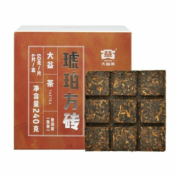 Pu'er Tea Cubes Amber Menghai Dayi Pu-erh Puer Tea Brick Ripe 240g/8.46oz