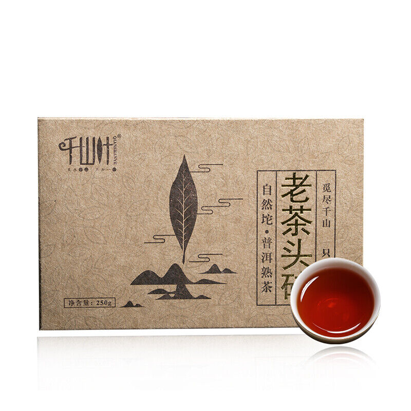 Qian Shan Ye Old Tea Head LAO CHA TOU Puer Tea Brick Pu'er Cooked Tea 250g Main image