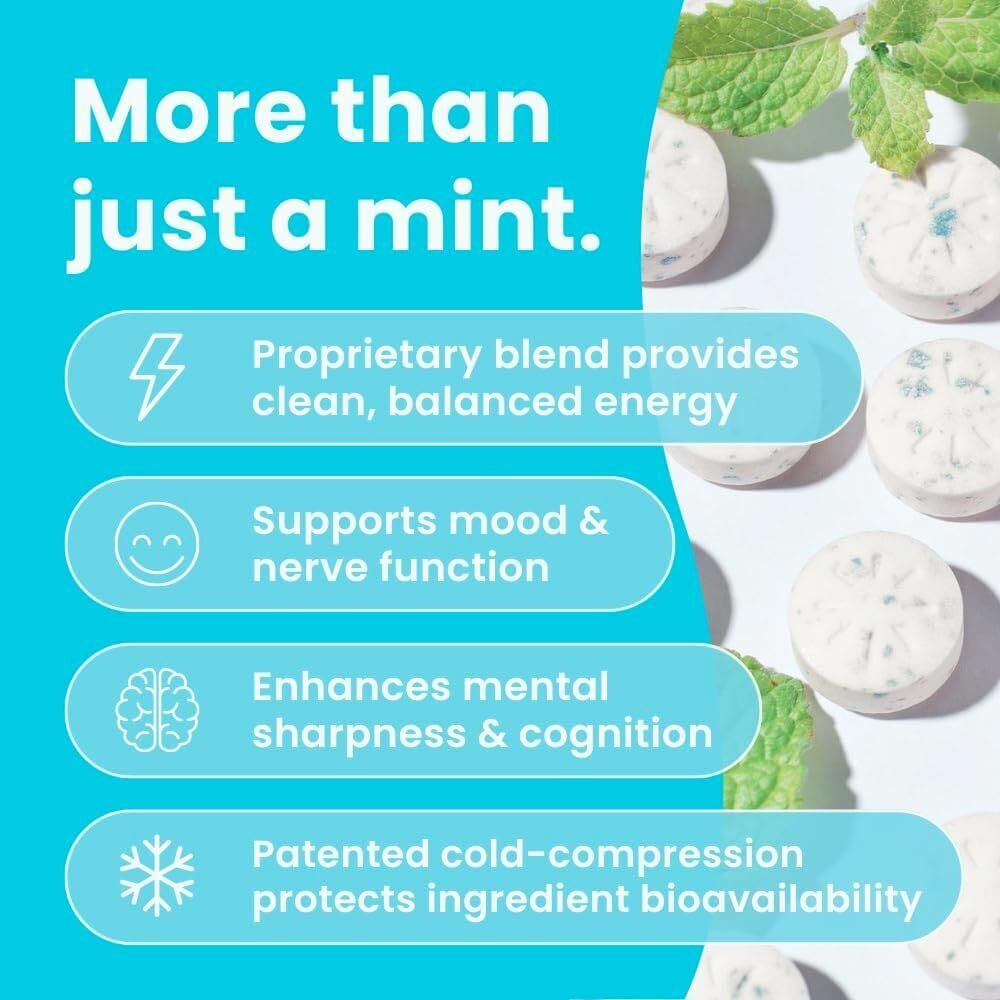 Neuro Mints Nootropic Energy Caffeine Mints | 40mg Caffeine + 60mg L-theanine Secondary image