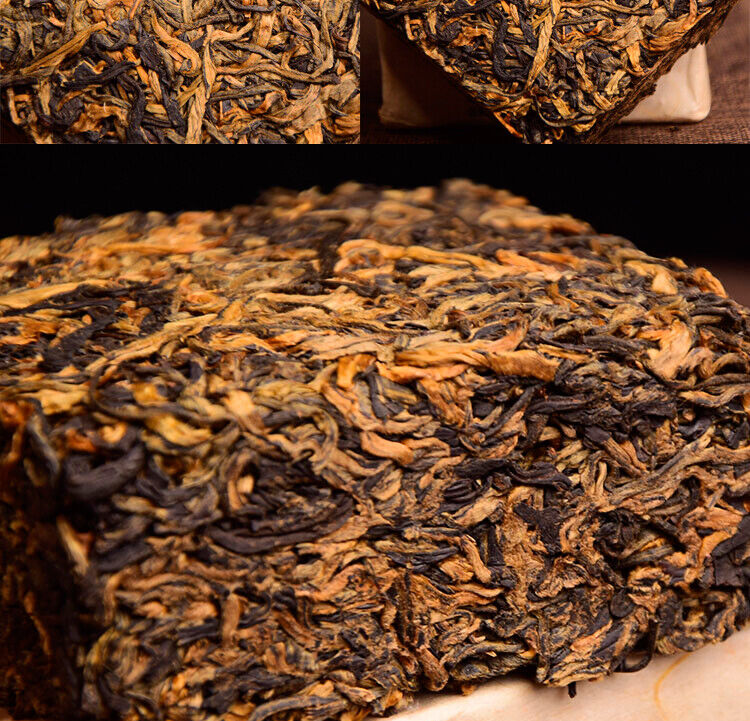 Tea400 Years Ancient Tree Golden Buds Dian Hong Yunnan Black Tea Brick Red Tea 250g