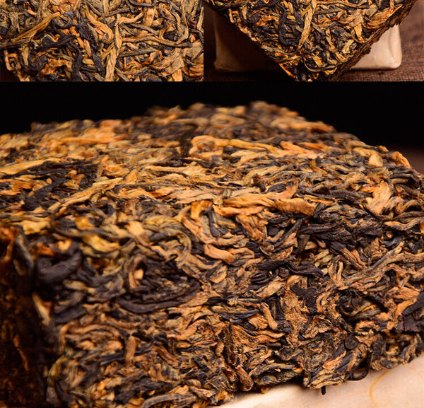 Tea400 Years Ancient Tree Golden Buds Dian Hong Yunnan Black Tea Brick Red Tea 250g