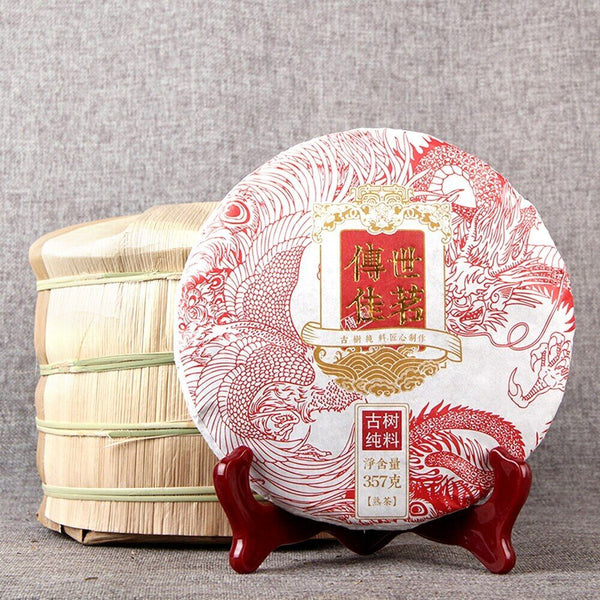 Chuan Shi Jia Ming Ripe Puer Tea Old Tree Pure Material Shu Puerh Tea 357g
