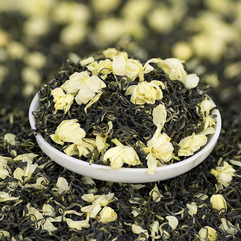 Chinese Green Tea Loose Leaf with Dried Jasmine White Flower 250g Main image