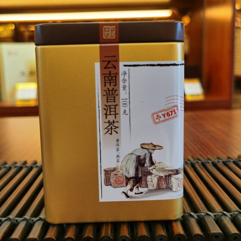 China Tea Brand Yunnan Pu'er Tea Puer Cooked Tea Classic Y671 100g Loose Tea Tin Main image