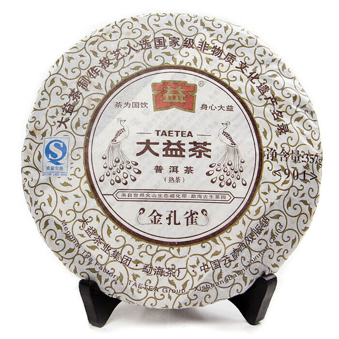 Gold Peacock * Yunnan Menghai Dayi Tea Factory TAETEA Ripe Pu Er Puer 357g