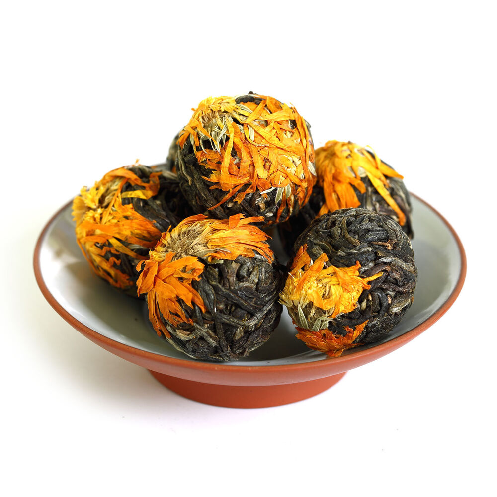 HELLOYOUNG Calendula Officinalis Yunnan puer Pu'er Puerh Tea Raw Ball Tuo
