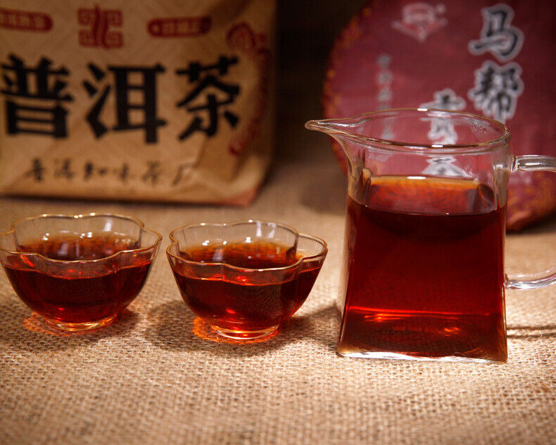 Ji Shun Hao Ma Bang Tribute Tea Puerh Tea Cake Ripe 357g Puer Cooked Black