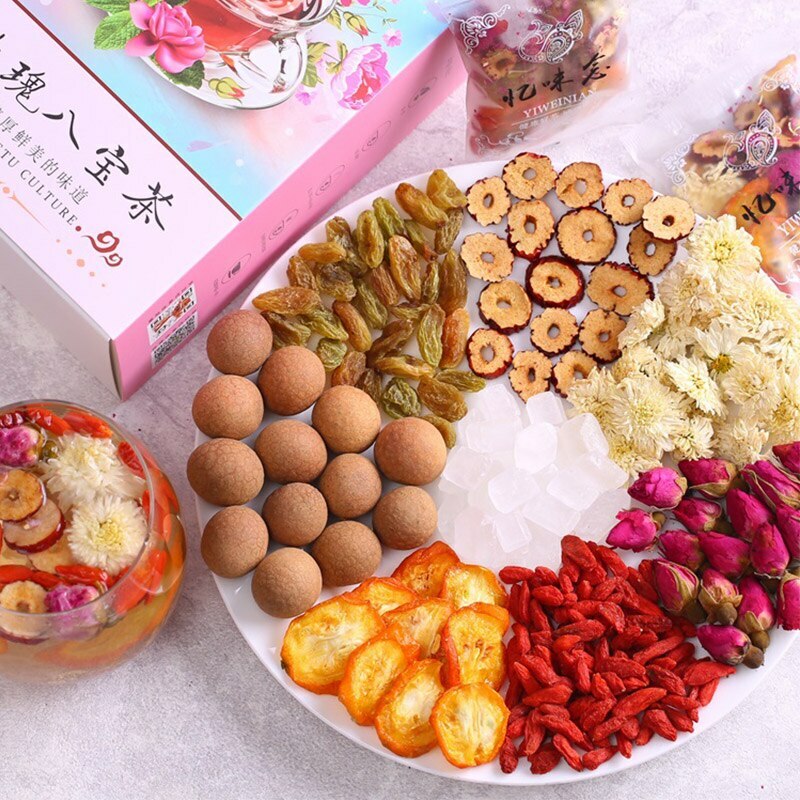 Includes Longan Rose Jujube Herbal Tea Beauty Skin 180g 15 Pcs Natural Babao Tea
