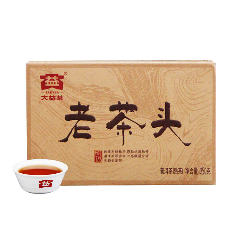 Lao Cha Tou * Menghai Dayi Pu-erh Brick Ripe Puer Brick Pu'er 250g 1801