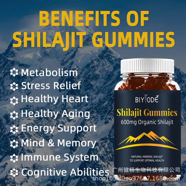 Reines Himalaya-Shilajit, 60 Gummibärchen, natürliche Fulvosäure