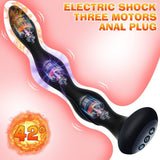 Waterproof Silicone 10 modes Heated Male Thrusting Therapy Shock Massager Plug