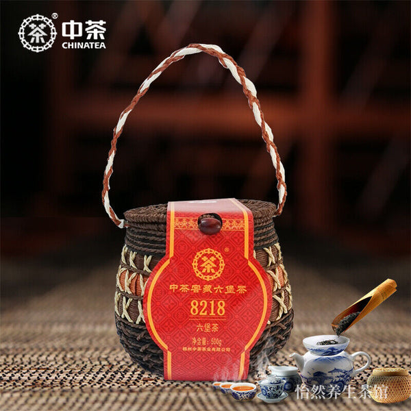 8218 Wuzhou LiuPao Tea Jiao Cang LiuBao Black Dark Tea Basket Hei Cha 500g/1.1lb