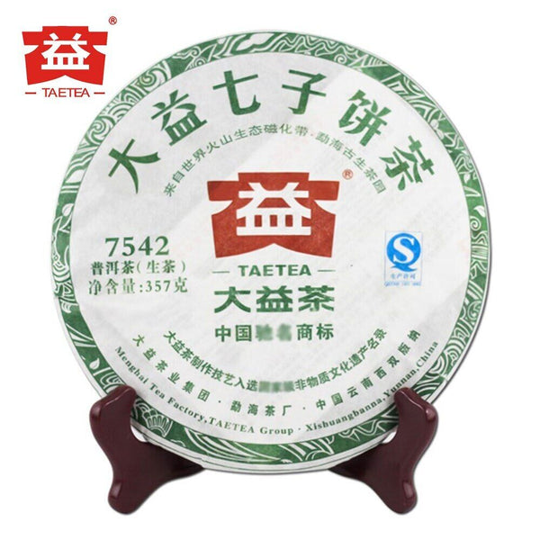 TAETEA 7542 Sheng Puerh Dayi 1401 Batch Raw Pu er Menghai Tea Cake 357g
