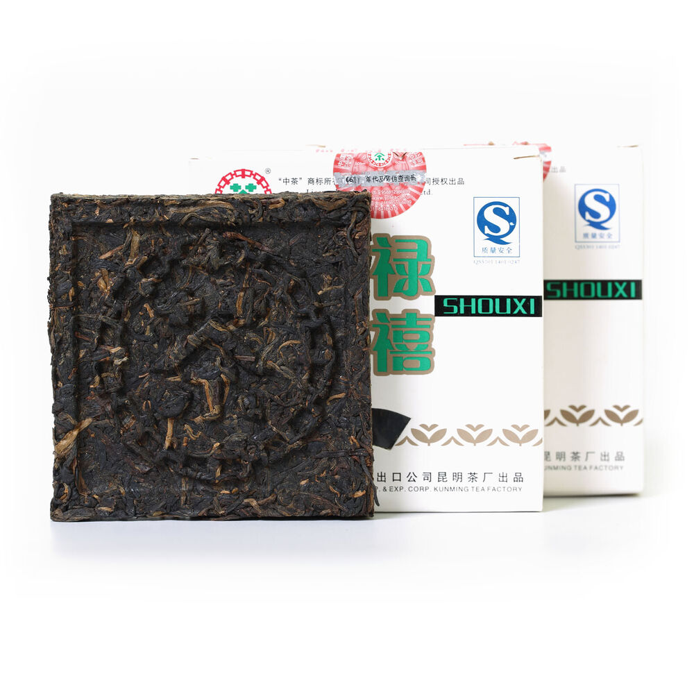 Yunnan Puer Pu'er Puerh Raw Cake Tea CNNP Zhongcha Fulu Shouxi Square Brick Main image